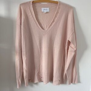 Current/Elliott blush pink V-neck sweater